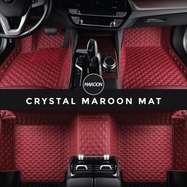 Maroon Crystal Elite Luxury Hybrid Car Floor Mats