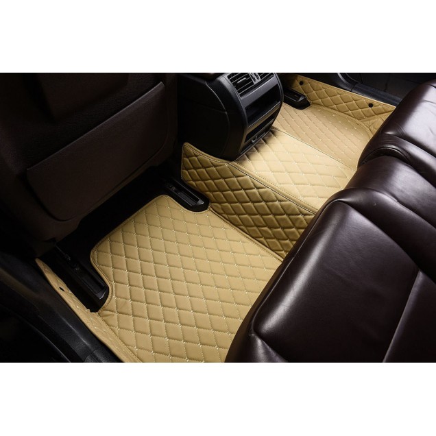 Beige Luxury Leather Diamond Car Floor Mats Factory Beige Luxury Leather Diamond Car Floor Mats Factory