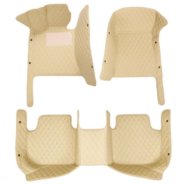 Beige Luxury Leather Diamond Car Floor Mats Factory Beige Luxury Leather Diamond Car Floor Mats Factory