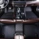Black and Blue Stitching Luxury Leather Diamond Car Floor Mats Factory Black and Blue Stitching Luxury Leather Diamond Car Floor Mats Factory