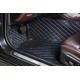 Black and Blue Stitching Luxury Leather Diamond Car Floor Mats Factory Black and Blue Stitching Luxury Leather Diamond Car Floor Mats Factory