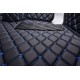 Black and Blue Stitching Luxury Leather Diamond Car Floor Mats Factory Black and Blue Stitching Luxury Leather Diamond Car Floor Mats Factory