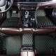 Black and Green Stitching Luxury Leather Diamond Car Floor Mats Factory Black and Green Stitching Luxury Leather Diamond Car Floor Mats Factory