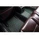 Black and Green Stitching Luxury Leather Diamond Car Floor Mats Factory Black and Green Stitching Luxury Leather Diamond Car Floor Mats Factory