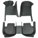 Black and Green Stitching Luxury Leather Diamond Car Floor Mats Factory Black and Green Stitching Luxury Leather Diamond Car Floor Mats Factory