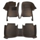 Black and Orange Stitching Luxury Leather Diamond Car Floor Mats Factory Black and Orange Stitching Luxury Leather Diamond Car Floor Mats Factory