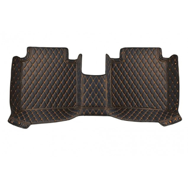Black and Orange Stitching Luxury Leather Diamond Car Floor Mats Factory Black and Orange Stitching Luxury Leather Diamond Car Floor Mats Factory