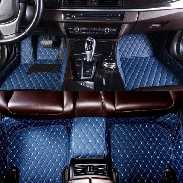 Blue Luxury Leather Diamond Car Floor Mats Factory Blue Luxury Leather Diamond Car Floor Mats Factory