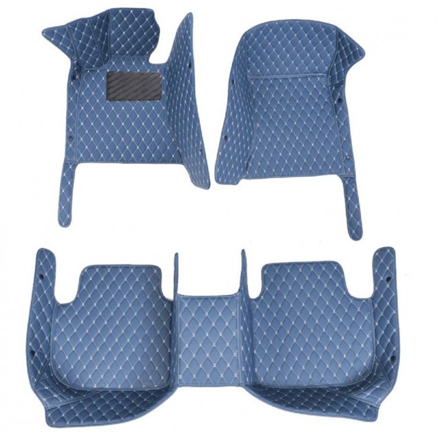 Blue Luxury Leather Diamond Car Floor Mats Factory Blue Luxury Leather Diamond Car Floor Mats Factory