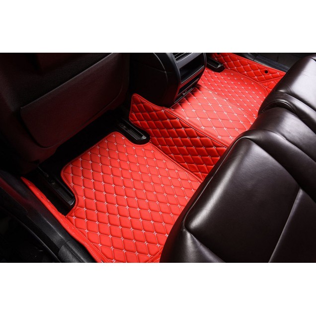 Red Luxury Leather Diamond Car Floor Mats Factory Red Luxury Leather Diamond Car Floor Mats Factory