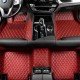 Wine Red Luxury Leather Diamond Car Floor Mats Factory Wine Red Luxury Leather Diamond Car Floor Mats Factory