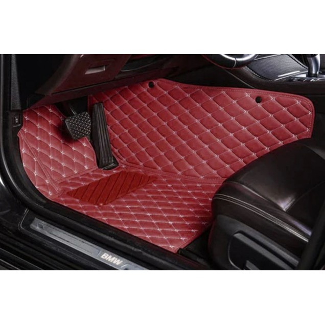 Wine Red Luxury Leather Diamond Car Floor Mats Factory Wine Red Luxury Leather Diamond Car Floor Mats Factory