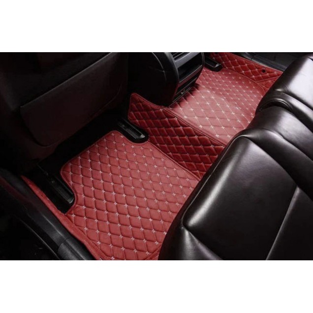 Wine Red Luxury Leather Diamond Car Floor Mats Factory Wine Red Luxury Leather Diamond Car Floor Mats Factory