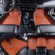 Brown Luxury Leather Stripe Car Mats Factory