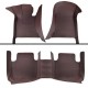 Dark Brown Luxury Leather Stripe Car Mats Factory Dark Brown Luxury Leather Stripe Car Mats Factory