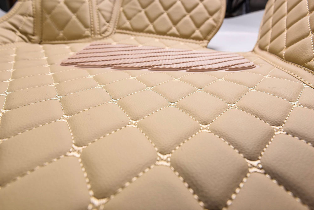 Beige Luxury Leather Diamonds Car Floor Mats Factory Outlet