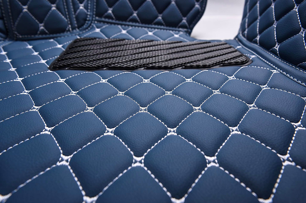 Blue Luxury Leather Diamonds Car Floor Mats Factory Outlet