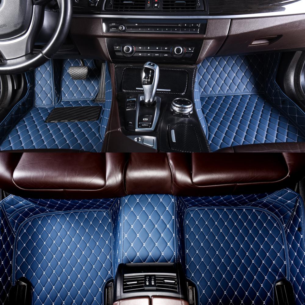 Blue Luxury Leather Diamond Car Mats Factory Outlet