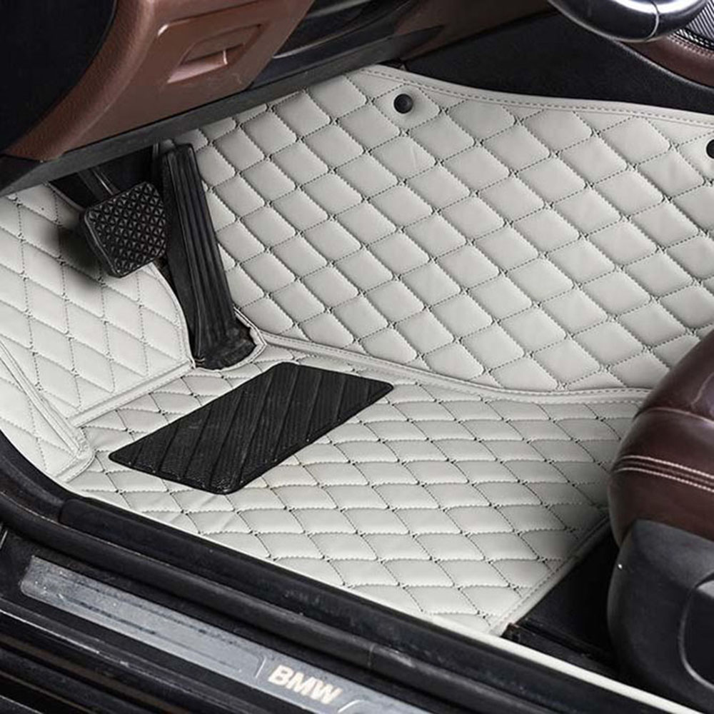 Grey Luxury Leather Diamond Car Mats Factory Outlet