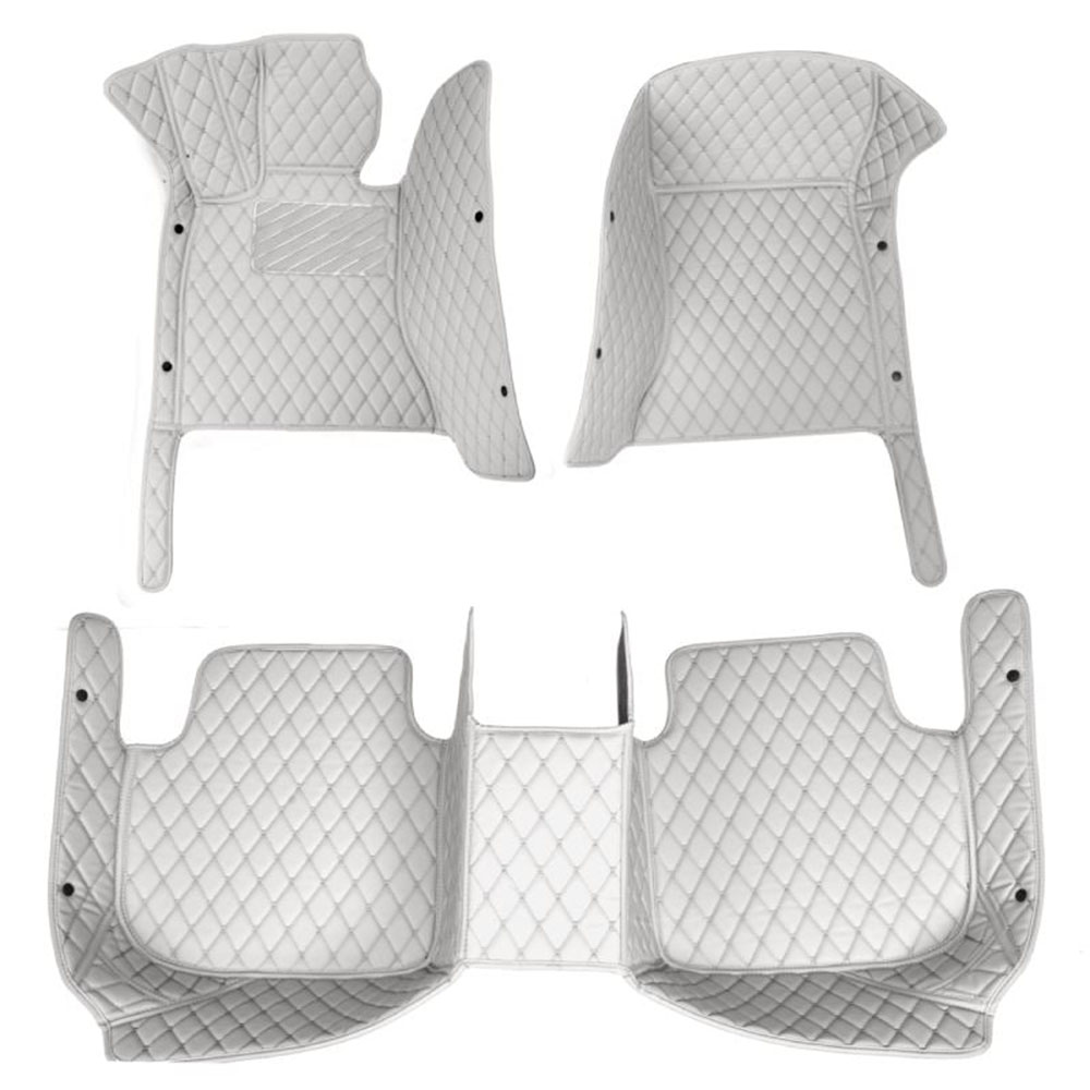 Grey Luxury Leather Diamond Car Mats for Volkswagen Phaeton