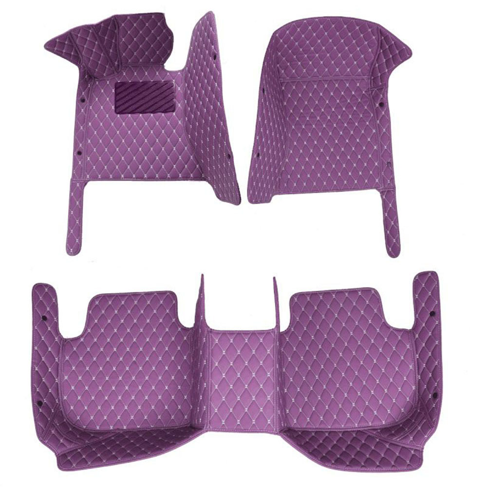 Purple Luxury Leather Diamond Car Mats for Volkswagen Phaeton