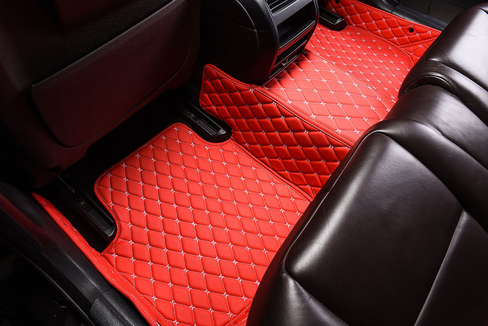 Red Custom Diamond Car Mats Factory Outlet