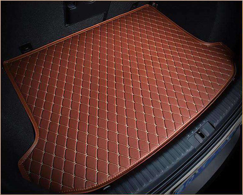 Brown Luxury Leather Diamond Trunk Base Mats Factory Outlet