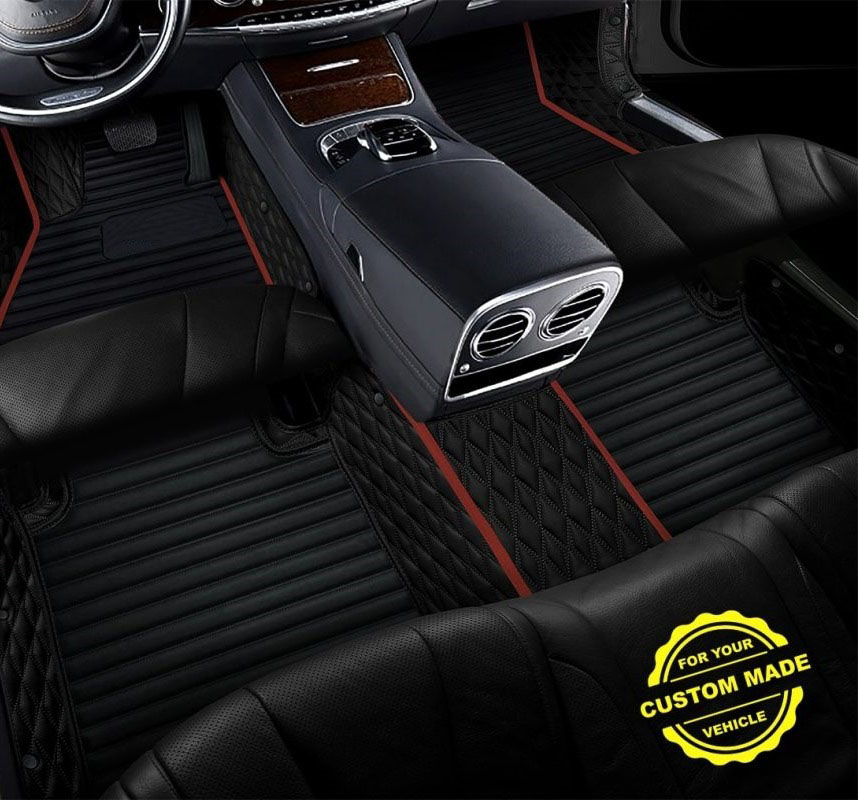 Maroon Hybrid Line Series Premium Car Mats Factory Outlet