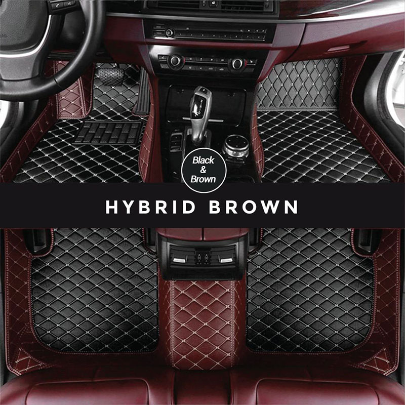 Black and Brown Hybrid Mode Premium Diamond Car Mats Factory Outlet