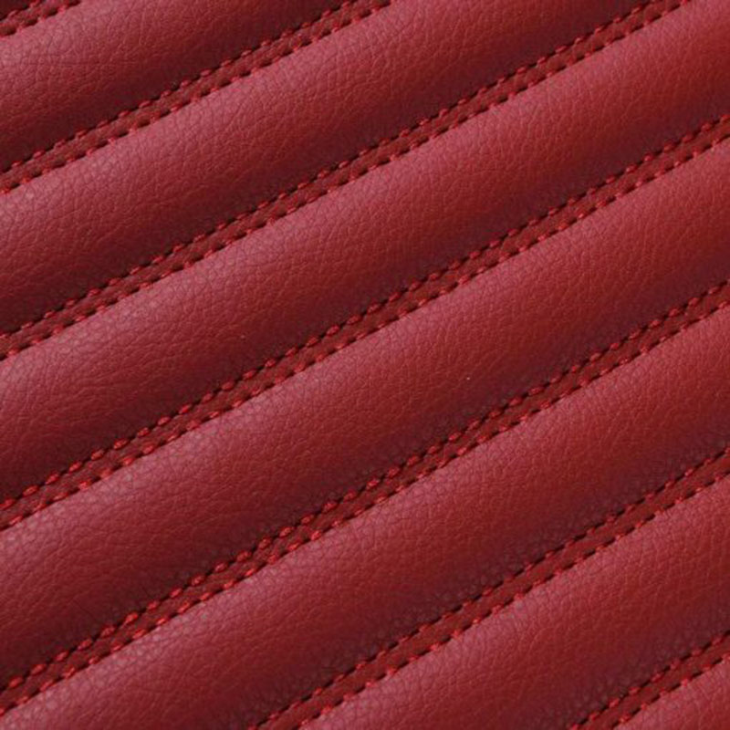 Maroon Luxury Leather Stripe Car Mats Factory Outlet